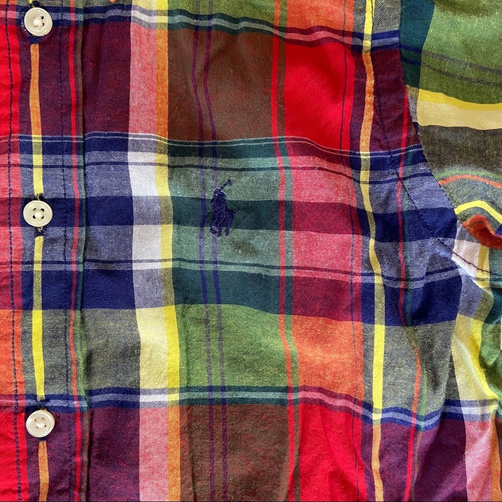 RALPH LAUREN button down Madras plaid size 4 🍰 - Picture 2 of 6